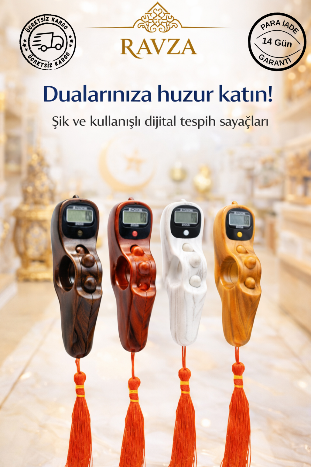 RAVZA DİJİTAL TESBİH 5 HANELİ