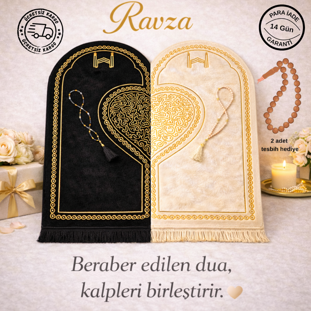 Ravza Kalpli Çift Seccadesi