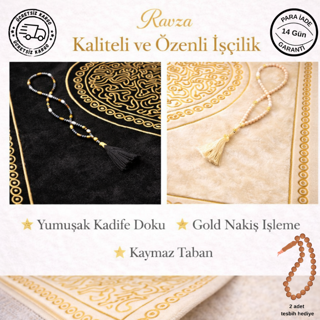 Ravza Kalpli Çift Seccadesi